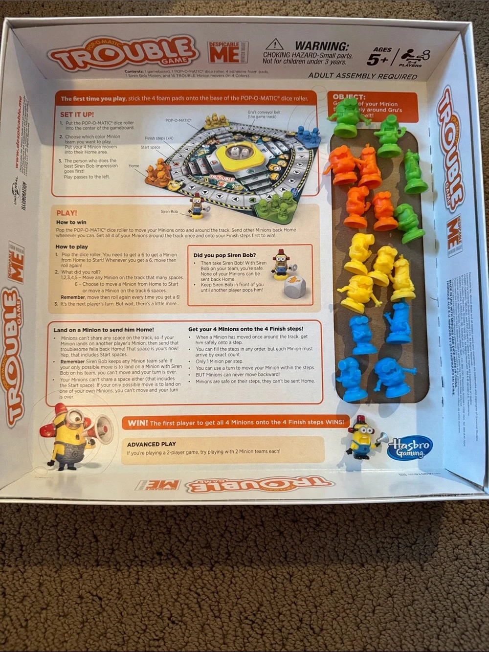 Hasbro Trouble Game - Yellow Minion Artwork